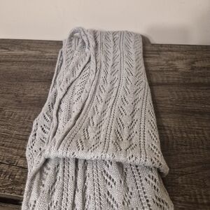 Charming Charlie Light Gray Knit Scarf With Shimery Silver